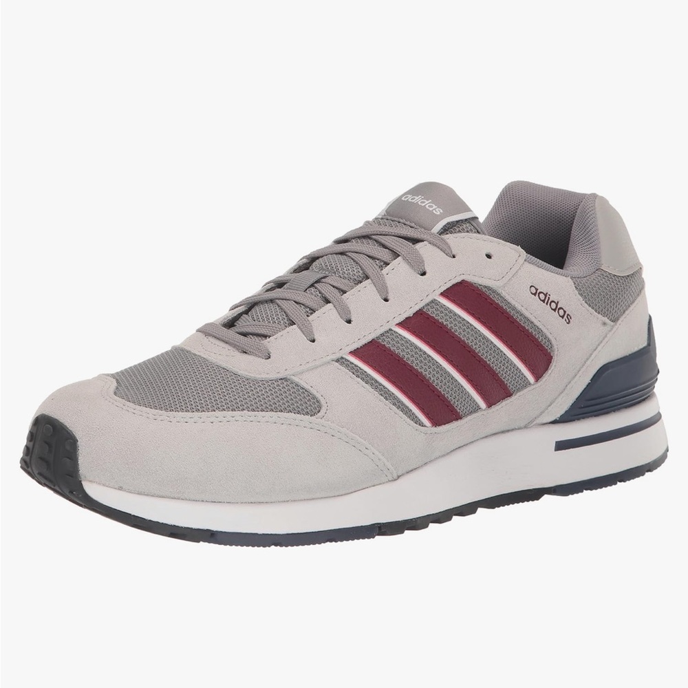 adidas Men's Run 80s Sneaker, Grey/Shadow Red/Shadow Navy